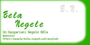 bela negele business card